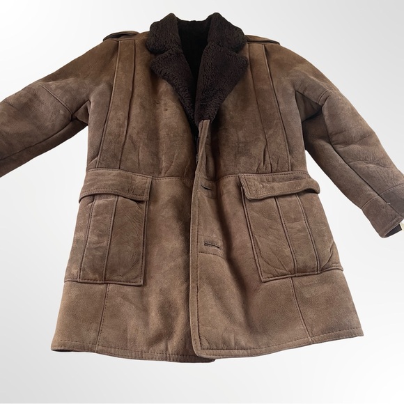 Texas Tanning Men's Brown Genuine Shearling Coat size 36 - Picture 3 of 7